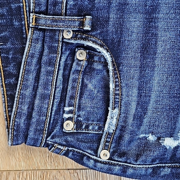 Rag & Bone Dre Low Rise Slim Boyfriend Distressed Destructed Jean in Harper Wash - Picture 5 of 16